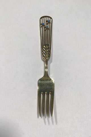 A. Michelsen Christmas Fork 1937 Gilded Sterling Silver with Enamel