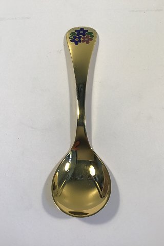 Georg Jensen Annual Spoon 1992 in gilded Sterling Silver with enamel.