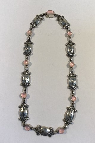 Georg Jensen Sterling Silver Necklace No 15 (Rose Quartz)