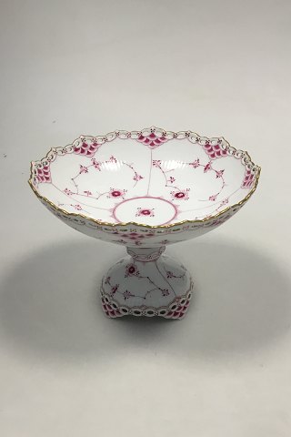 Royal Copenhagen Blue Fluted Red Ruby/Pink with Gold Edge Full Lace Cake Stand 
No 2/1020