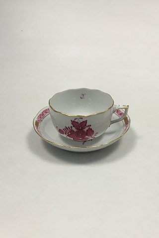 Herend Hungary Apponyi Purple Coffee Cup and Saucer No 704