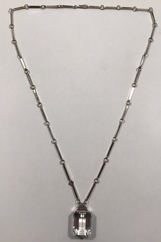 Wiwen Nilsson Sterling Silver Necklace with Rock Crystal Pendant