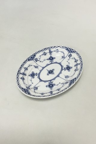 Royal Copenhagen Blue Flutd Half Lace Oval Dish No 748