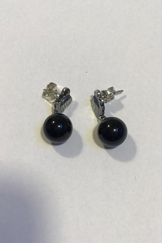 Georg Jensen Sterling Silver/Onyx Moonlight Grapes Earrings (Studs)