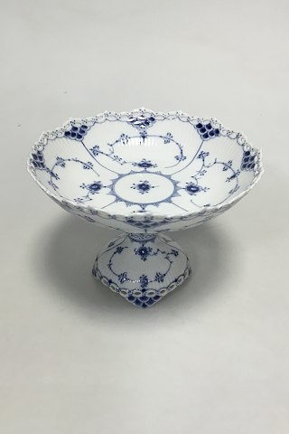 Royal Copenhagen Blue Fluted Full Lace Cake Bowl on Foot No 1020