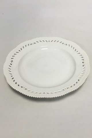 Royal Copenhagen White Flora Danica Pearl Pattern Charger plate with pierced 
border No 20/3574
