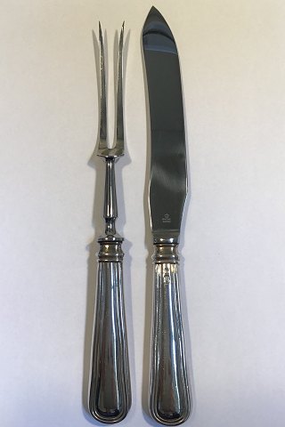 H.Danielsens Eftf.A/S Silver Old Danish Carving Set Measures Knife 27 cm(10 5/8 
in) Fork 25.2 cm(9 59/64 in)