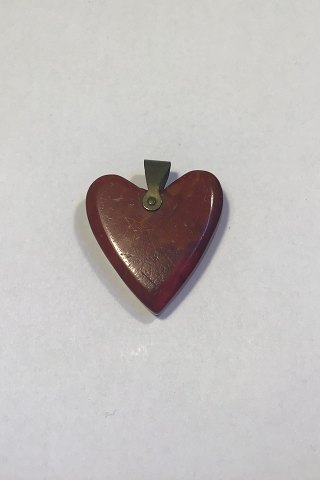 Amber Heart Shaped Pendant