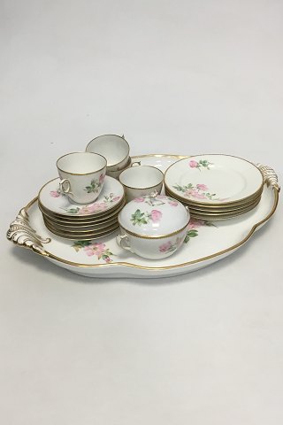 Royal Copenhagen Tete a Tete service decorated with Wild Rose and gold