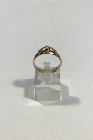 Danish 14K Gold Ring w Diamond