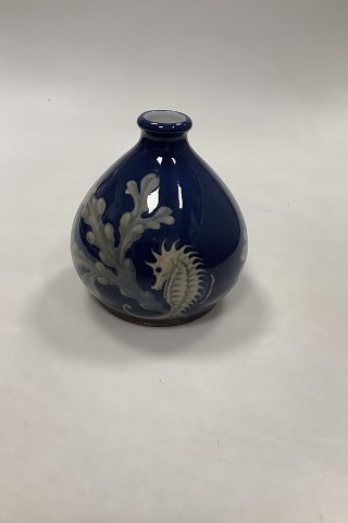 Bing and Grondahl Art Nouveau Unique Vase by Ingeborg Skrydstrup with Seahorse 
No 438