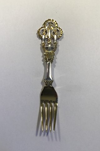 A. Michelsen Christmas Fork 1917 Gilded Sterling Silver.