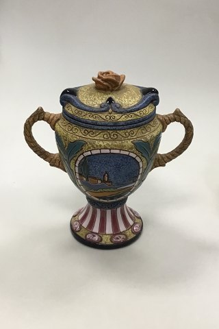 Amphora Czechoslovakia Amphora Vase with Lid