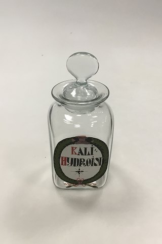 Holmegaard  Pharmacy Jar with  the text KALI HYDROIOD from 1978