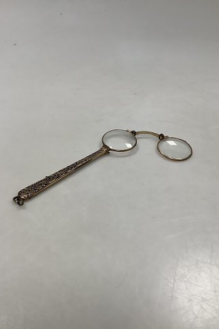 Lorgnette Glasses in golden metal with Enamel works