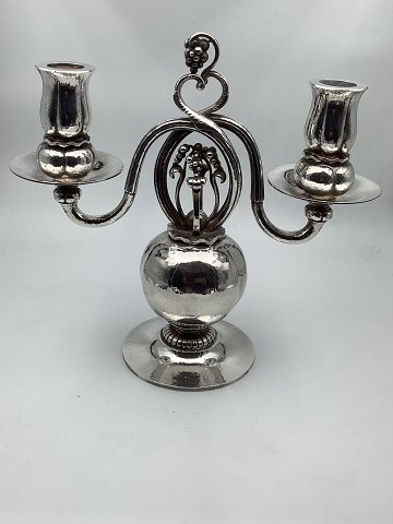 Georg Jensen Sterling Silver Pomegranate Patterned Candelabra No 324