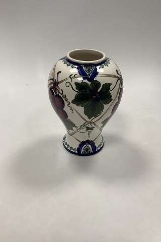 Aluminia Royal Copenhagen Vase with Flower Decoration No. 413/394