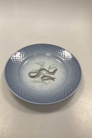 Bing and Grøndahl Blue Tone Fish Plate motif 8 Eel No. 716