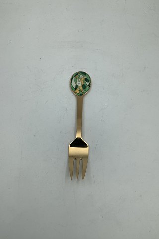 A. Michelsen Gilded Sterling Silver Christmas Pastry Fork 1980