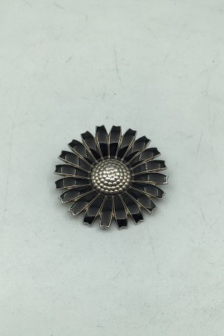 Georg Jensen Sterling Silver Marguerit (Daisy) Brooch, Black