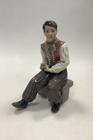 Dahl Jensen Figurine of Amager Boy with Pibe No 1300