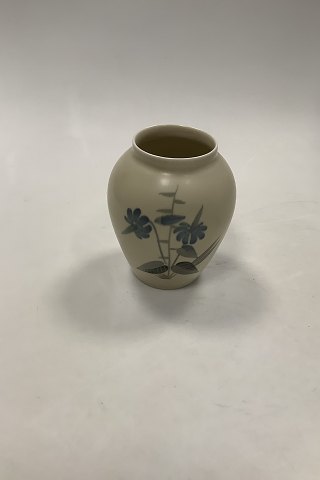 Lyngby Porcelain Vase in Matt Glaze with Flowers No. 74-2
