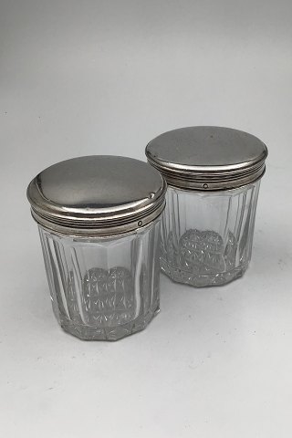 Non-Danish Glas Jars with Silverlid (2)