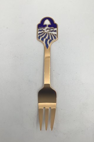 A. Michelsen Gilded Sterling Silver Christmas Pastry Fork 1986
