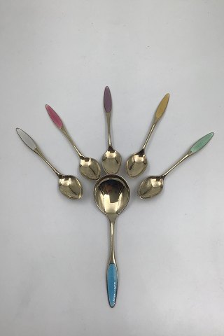 Frigast Sterling Silver/Enamel Spoons (5+1)