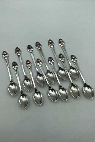 Set Dansk Arbejde (DTA) Silver Coffee Spoons with Amber (12)