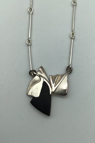 Lapponia Sterling Silver Ebony Necklace Björn Weckström