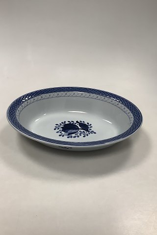 Roayl Copenhange / Aluminia Blue Tranquebar Oval Bowl No. 1411