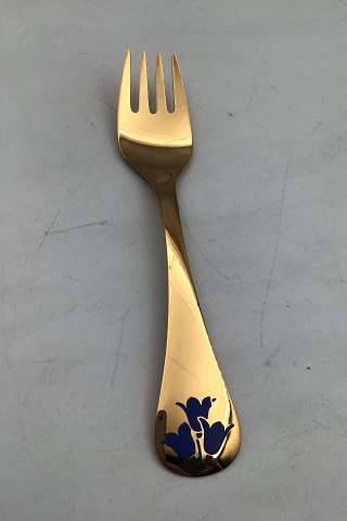 Georg Jensen Annual Fork 1990 Gilt Sterling Silver with enamel.