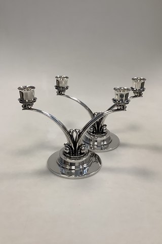 Georg Jensen Sterling Silver Harald Nielsen Two-armed Candlesticks No. 278