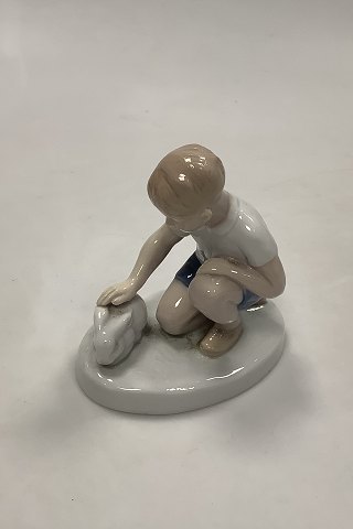 German Figurine of Boy and Rabbit