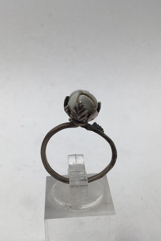 Royal Copenhagen Porcelain / Sterling Silver Ring