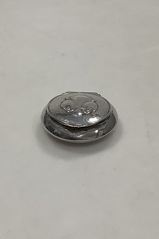 Danish Pill Box in silver with French Lilly