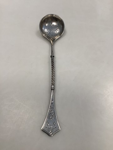 Halvor Finstad 1823-1913 Silver Serving Spoon, Norge.
