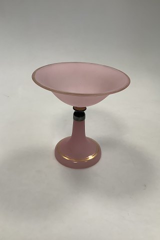 Glass Pedestal bowl in Pink / Lyserød
