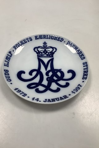 Royal Copenhagen Commemorative Plate For Queen Margrethe 1972 - 1997