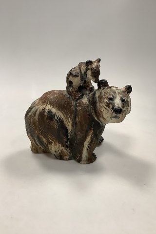 Arne Ingdam ceramic Figurine of Bear and Bear cub