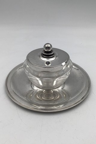 Georg Jensen Sterling Silver Lid and Baccarat Krystal Jam Jar and dish No. 600A