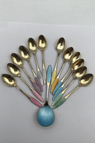 Frigast Sterling Silver/Enamel Spoons (12+1)