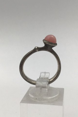 Ole Lynggaard Sterling Silver Lotus Ring (Blush Moonstone)