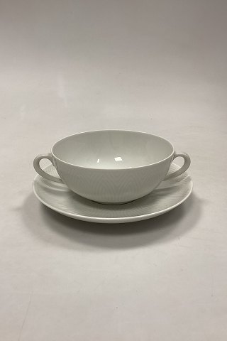 Royal Copenhagen Salto White Dinnerware Large Bouillon Cup and Saucer