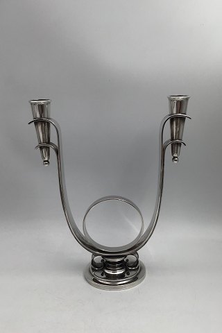 Georg Jensen Sterling Silver Two Branch Art Deco Candlestick No. 758