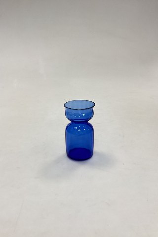 Small Blue Flower Bulb Vase Holmegaard / Kastrup / Fyens Glass Works