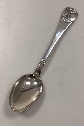 Holger Kyster Silver Serving Spoon with Monogram KH