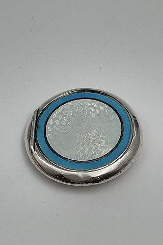 English Sterling Silver Pill Box with Pink Enamel