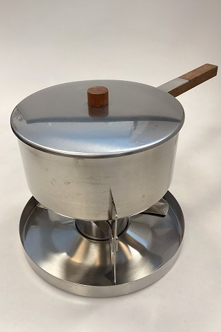 Stelton Peter Holmblad fondue pot set in stainless steel
